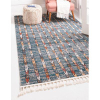 Mistana™ Eells Blue/Off-White/Light Brown/Red Area Rug
