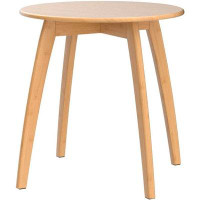 George Oliver George Oliver Round Side Table, Bamboo End Table W/ 4 Splayed Legs, Accent Table Nightstand, Small Coffee
