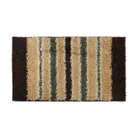 Attraction Design Home Striped Olive Green/Brown Area Rug