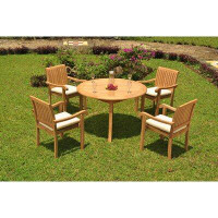 Rosecliff Heights Kimberly Round 4 - Person Teak Dining Set