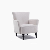 Charlton Home Armchair Accent Sofa Chair with Linen surface,Leisure Chair for living room