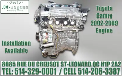 Moteur Toyota Camry, Corolla, Matrix, Solara, TC Scion RAV4 2002-2014 Engine, 1.8 et 2.4 Motor
