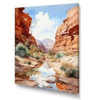 Design Art Canyon Stream Minimalism Charm I - Canyon Canvas Prints