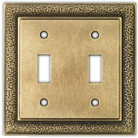 ClaireDeco Hammered 2-Gang Toggle Light Switch Wall Plate