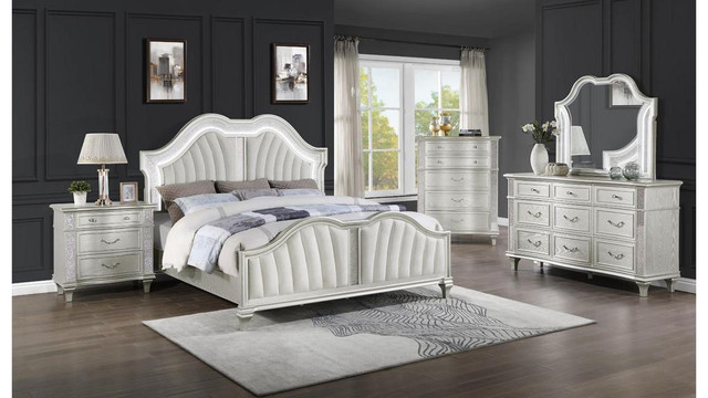 Spring Sale!! Luxurious 5 Pc Bedroom set equipped with led lights and crystal panels in Beds & Mattresses in Edmonton Area