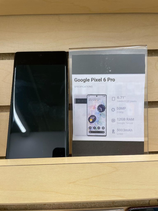 UNLOCKED Google Pixel 6 PRO 5G With New Charger 1 YEAR Warranty!!! Spring SALE!!! in Cell Phones