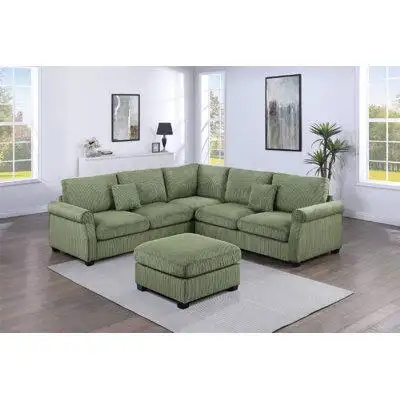 Red Barrel Studio Kettering 4-piece Sectional In Sage Upholstery