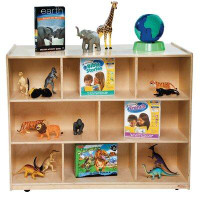Wood Designs Natural Environments Double Sided 8 Compartment Shelving Unit with Casters