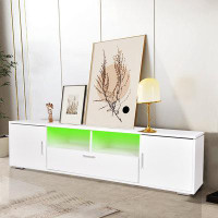 Ebern Designs Modern TV Stand With LED And Drawer For Up To 75 Inch