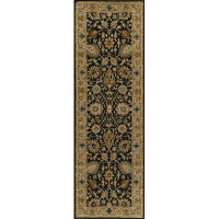 Alcott Hill Dearborn Oriental Handmade Tufted Wool Gold/Charcoal Area Rug