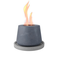 Kante Kante Round Concrete Large Tabletop Fire Pit With Metal Extinguisher And Base
