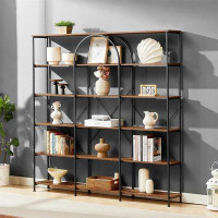 17 Stories 6-Tier Vintage Industrial Style Bookshelf - Spacious And Stylish Storage Solution