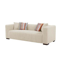 Ebern Designs 89" Wide Corduray Sofa With Wood Legs