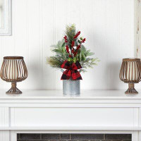 The Holiday Aisle® 20'' Artificial Pine Plant in Decorative Vase