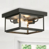 17 Stories Rosalee 2-Lights Dimmable Glass Flush Mount