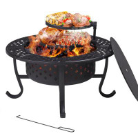JolyDale Outdoor Steel Fire Pit for Backyard, Porch, Deck, BBQ