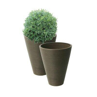 Ebern Designs Taio Ribbed Composite Pot Planter Set