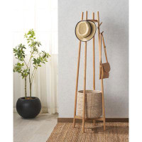 Safavieh Couture Abellina Solid Wood 8 - Hook Freestanding Coat Rack in Natural