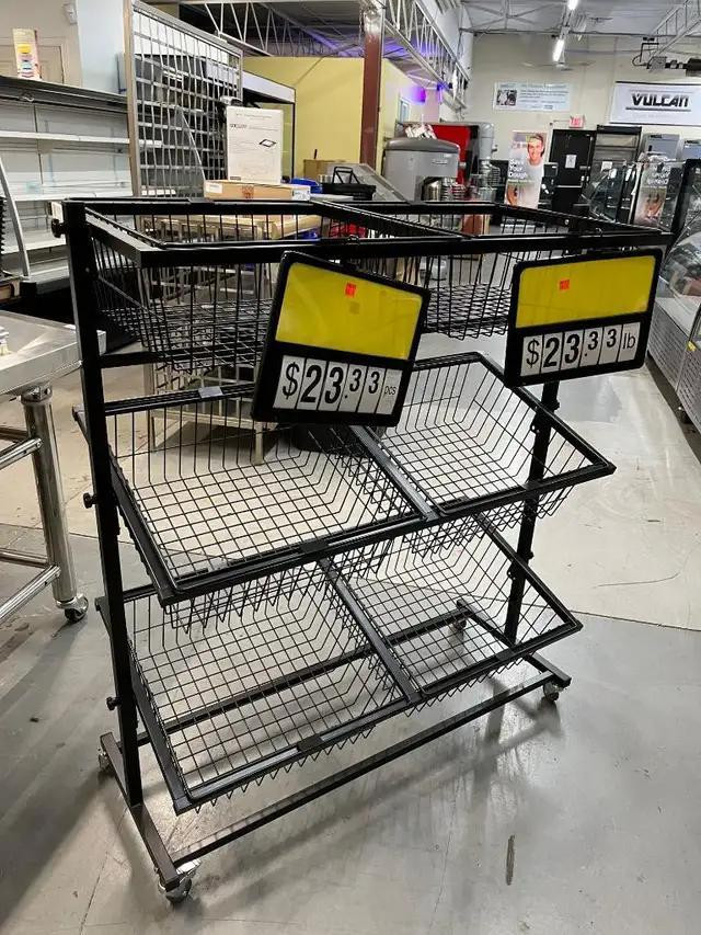6 Metal Basket Display Rack &amp; 3 Tier Metal Basket Display | Grocery Store | Supermarket | Convenience Store in Industrial Kitchen Supplies in Nova Scotia - Image 2