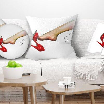 The Twillery Co. Corwin Abstract Portrait Leg Wearing High Heel Shoe Pillow in Bedding