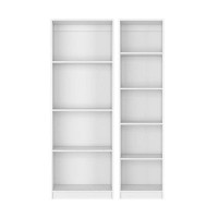Ebern Designs Ilsebeau Benzoni Slim 2 Piece Living Room Set with 2 Bookcases, White