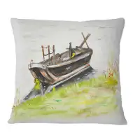 East Urban Home Small Boat By The Green Shore - Mission & Craftsman Printed Throw Pillow