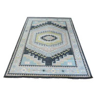 Oriental Rug Galaxy Hand-Knotted Black/Grey/Gold/Brown Colourful Oushak Oriental Rug