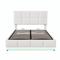 Brayden Studio PU Storage Bed With LED Lights And USB Charger