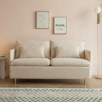 Everly Quinn Modern Upholstered Loveseat Sofa Cotton Linen