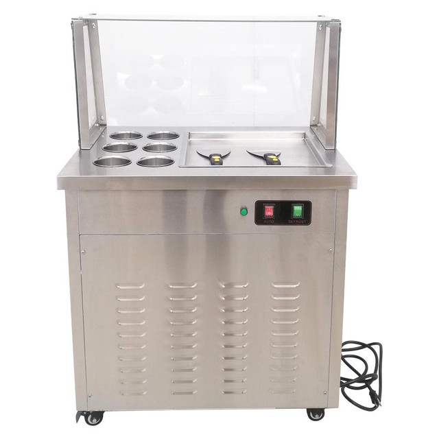 Used Fried Ice Cream Roll Machine for Fruit Ice Milk Yogurt One Pan with six buckets Maker 220358 in Other Business & Industrial in Toronto (GTA) - Image 3