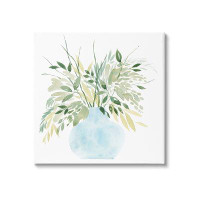Ebern Designs Layered Watercolor Style Plant Leaves by - Wrapped Canvas Graphic Art