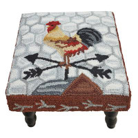 August Grove August Grove Break Of Day Rooster Hooked Stool