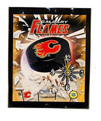 Calgary Flames (10 x 12) Hand Crafted Analog Wall Clock - Battery Operated - Quartz Movement Quality Clock