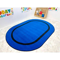 Kid Carpet Montessori Tufted Blue Area Rug