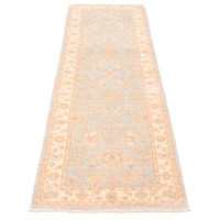 Isabelline Catherin One-of-a-Kind 2'8" X 8'1" New Age Runner Wool Area Rug in Light Blue