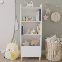 Ebern Designs Kids 4-Tier Bookcase, Children's Book Display, Bookshelf Toy Storage Cabinet Organizer