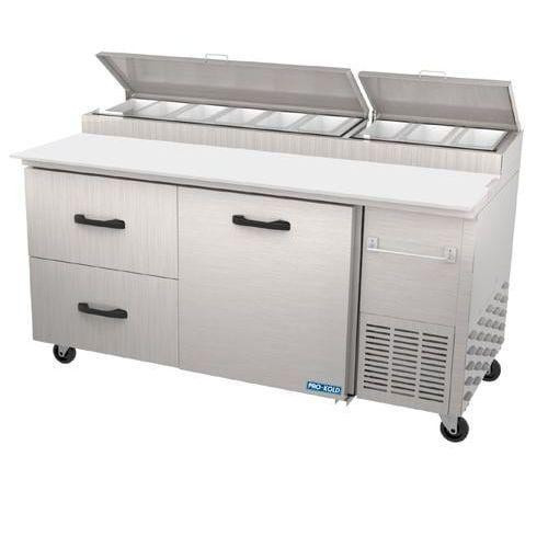 Pro Kold Single Door 2 Drawer 67 Pizza Prep Table in Other Business & Industrial