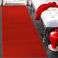 Purhome Customizable Size Solid Red Color Carpet Medium Pile Slip Resistant