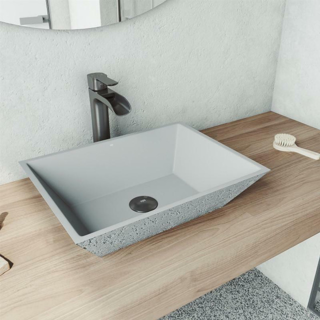 Cast Stone™ Vessel Bowl Bathroom Sink ( Oval 28 1/8 or Rectangular 18 ) ( Faucets extra but are Available ) in Plumbing, Sinks, Toilets & Showers - Image 4