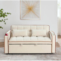 Ebern Designs 55.51 inch versatile foldable sofa bed in 3 lengths