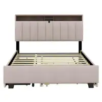 Latitude Run® Full Size Upholstered Platform Bed With Storage Headboard