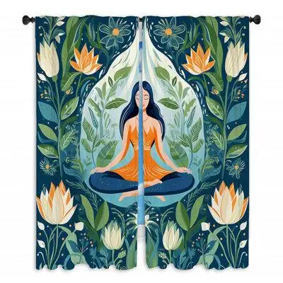 Upgrade your home decor with these Meditation window curtains printed in the USA! Great for your bed...