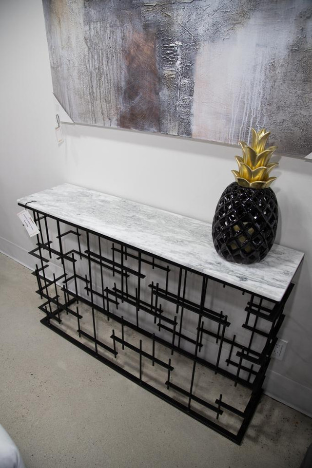 March Madness!! Gorgeous White Marble Top Large Console Table on Promotion in Coffee Tables in Edmonton Area - Image 2