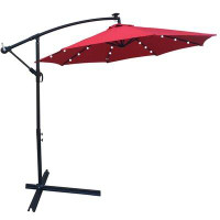 Arlmont & Co. Bonnique 10 Ft Outdoor Patio Umbrella Solar Powered LED Lighted Sun Shade Market Waterproof 8 Ribs Umbrell
