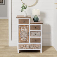 Bungalow Rose Farmhouse Accent Cabinet with Drawers
