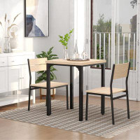 Creationstry Dining Table Set and Chairs, Dining Room Set for Breakfast Nook, Small Space