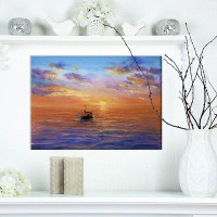 East Urban Home Fishing Boat - Wrapped Canvas Print