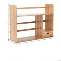 Latitude Run® Storage Rack Desk Storage Rack Bookcase Table Top Solid Wood Simple Finishing Rack Storage Rack