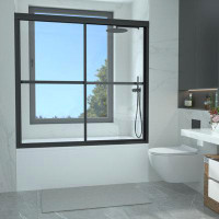 FroGood FroGood 59.5" W x 56" H in Shower Door Single Sliding Glass Door with 0.17" Clear SGCC Tempered Glass