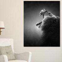 Made in Canada - East Urban Home Animal 'Lion Displaying Teeth' Photograph Wood